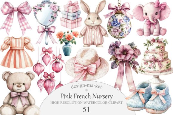 Download Pink French Nursery Clipart - Nursery clipart Collection