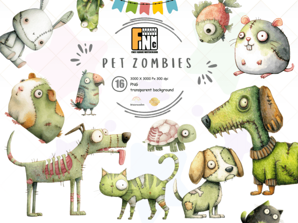 Download Zombie Pets Clipart PNG | Cute Halloween - Pets Collection