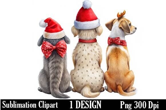 Download Christmas Pets Back View Sublimation - Pets Collection