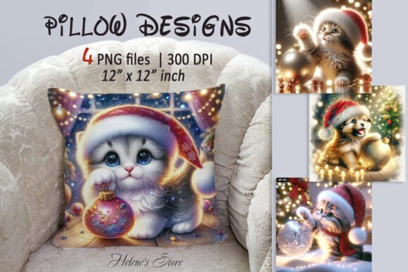 Download Christmas Cute Pets Pillow Case Designs - Pets Collection